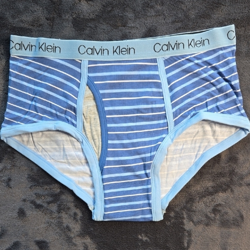 Calvin Klein Blue and White Striped Underwear